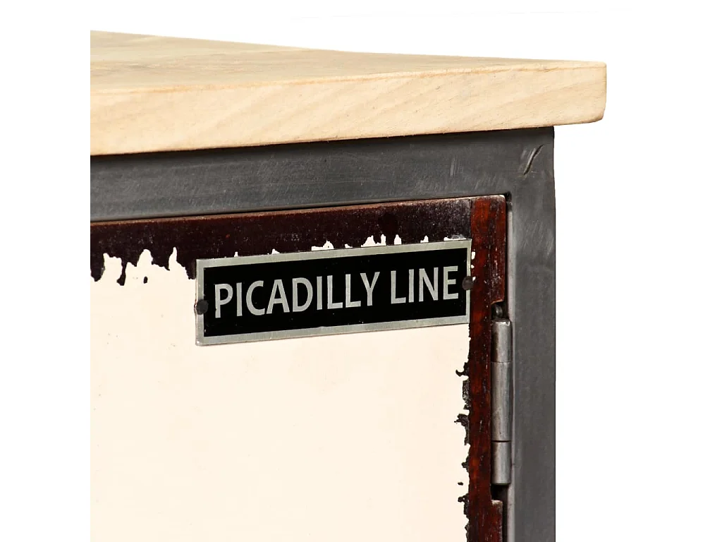 Mueble TV Buffet TV diseño práctico madera maciza de mango y acero 120 cm 2502149