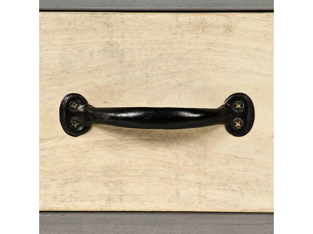 Mueble TV Buffet TV diseño práctico madera maciza de mango y acero 120 cm 2502149