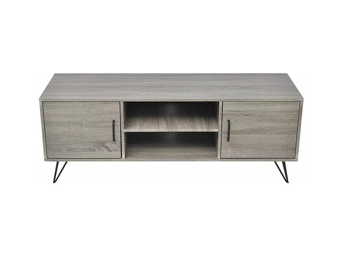 Meuble télé tv grise 120 x 40 x 45 cm 2502259