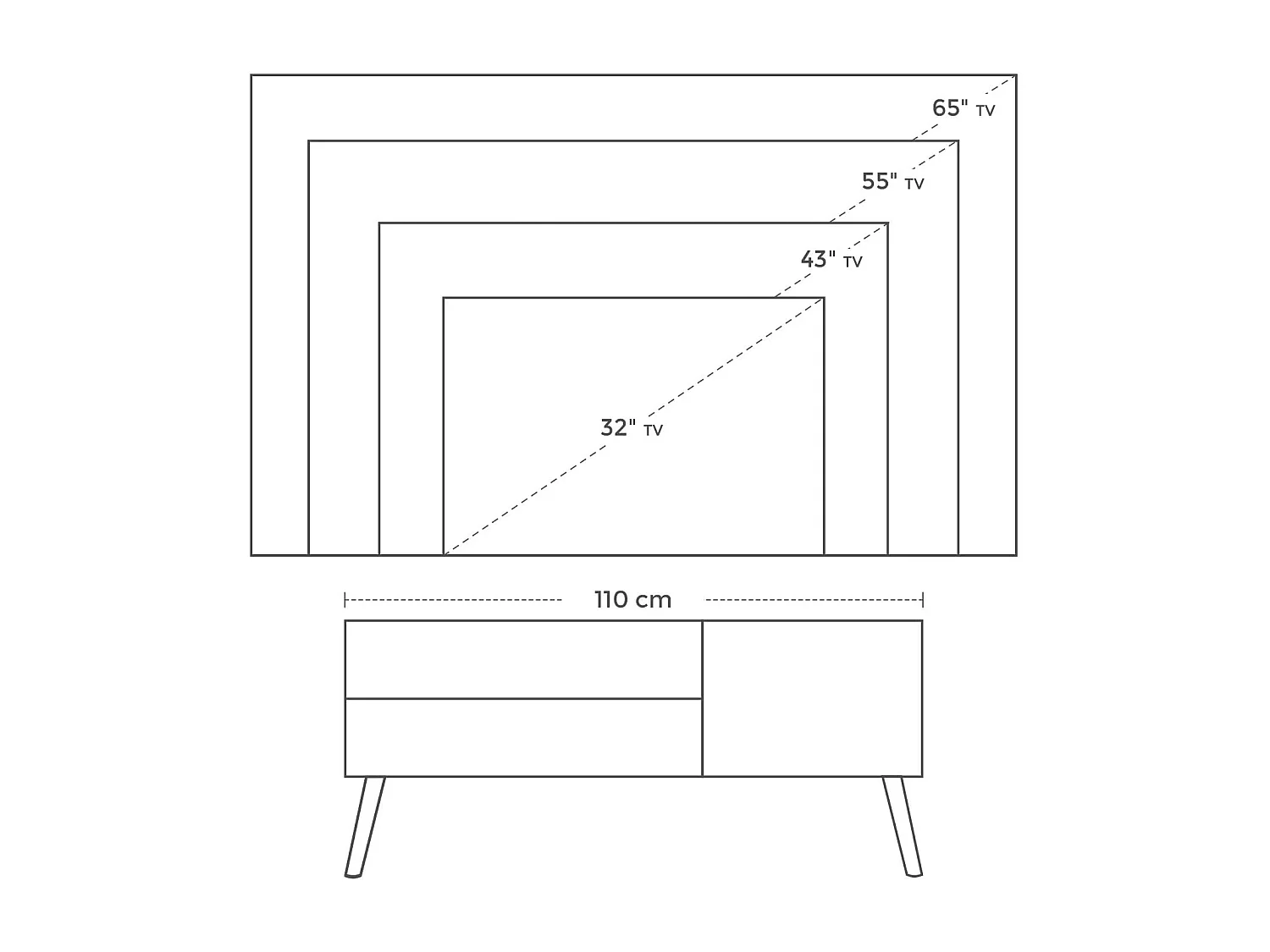 Muebles de TV de bajo estilo escandinavo para la consola de juegos de televisión en la sala de estar Playground White Bureau 12_0000734