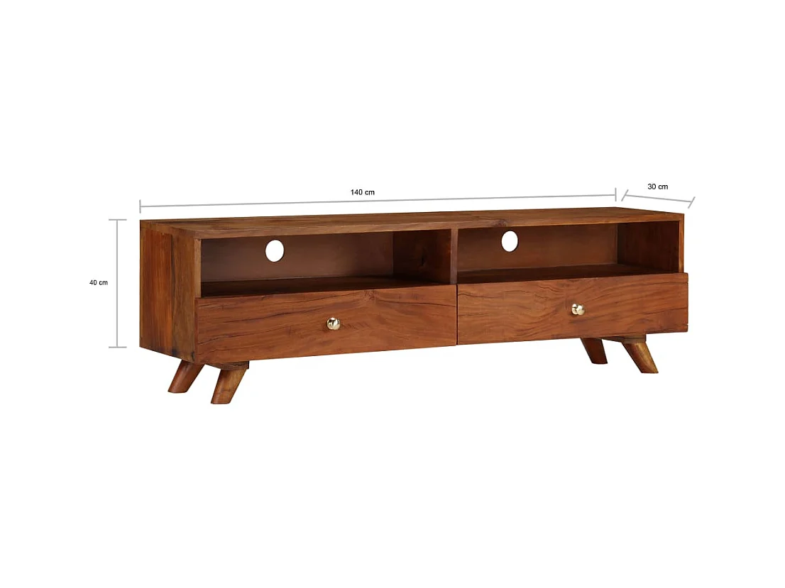 Mueble TV buffet TV diseño práctico madera maciza recuperada 140 cm 2502158