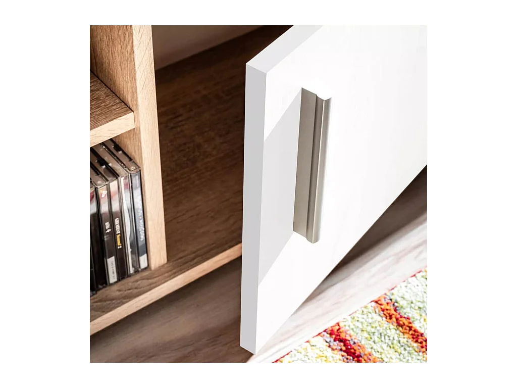 Mueble TV Buffet TV práctico diseño de pared con luz LED roble Sonoma y blanco 2502199