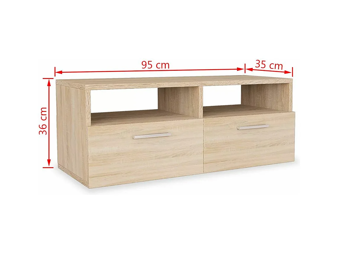 Mueble para TV Buffet para TV diseño práctico aglomerado 95 cm roble 2502092