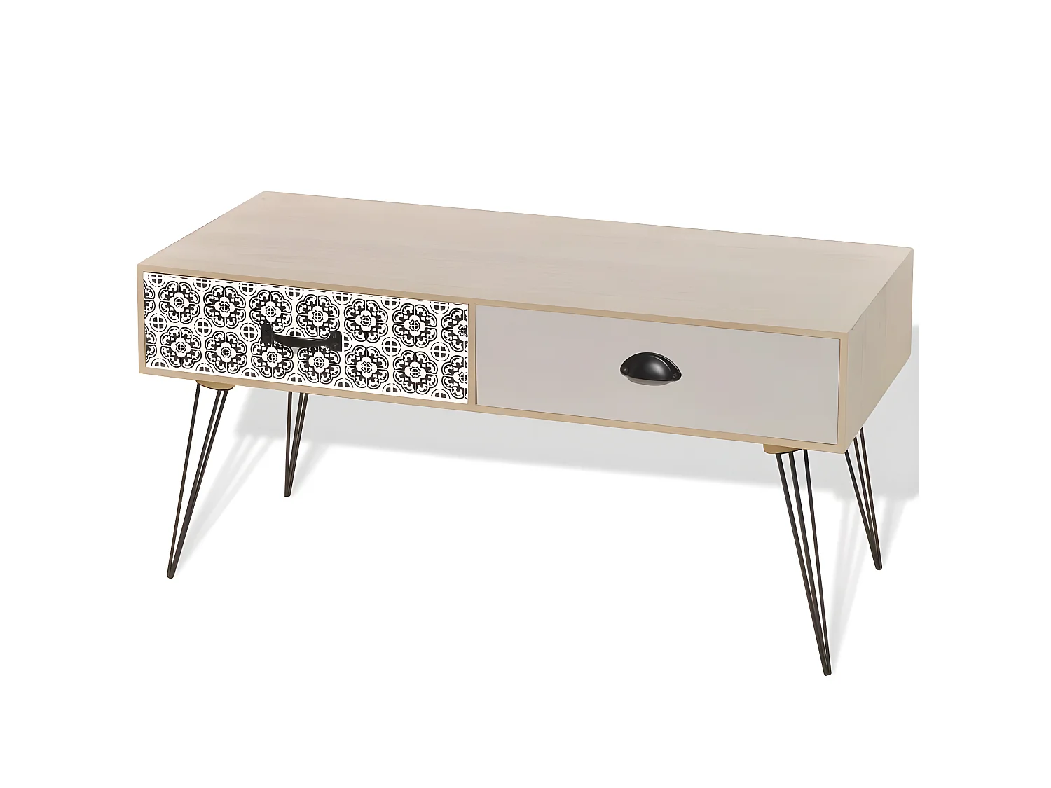 Meuble télé buffet tv télévision design pratique table auxiliaire tv 100 cm marron 2502242