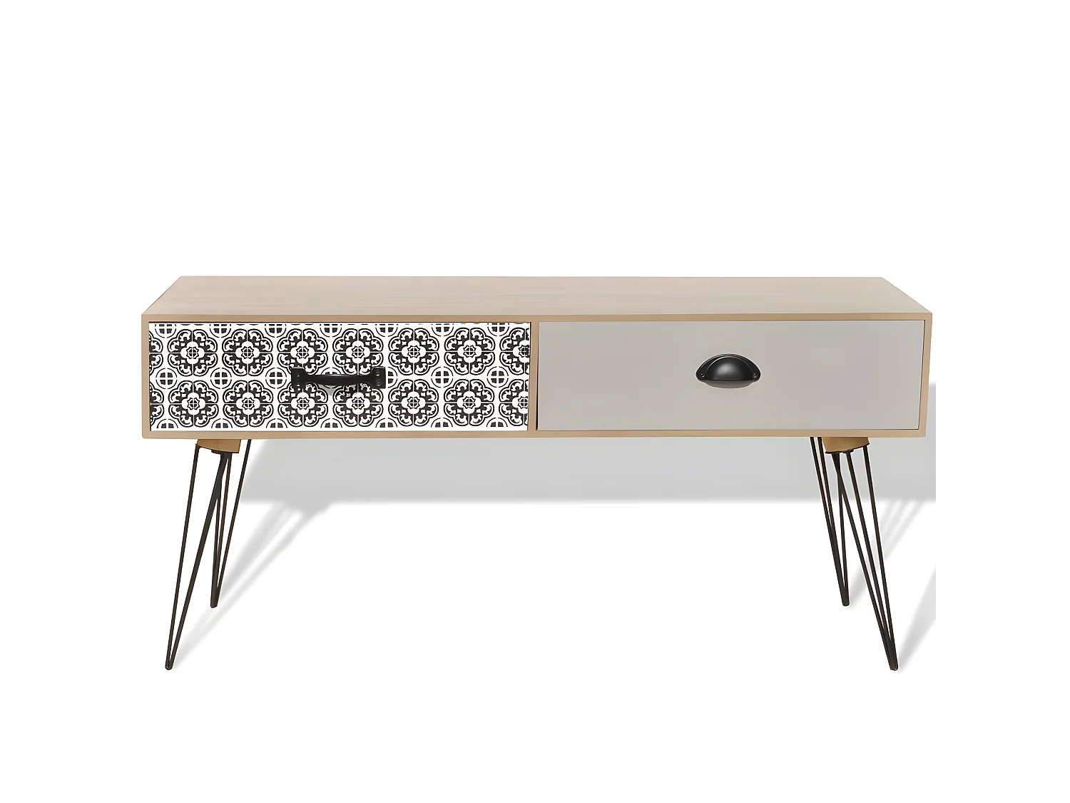 Meuble télé buffet tv télévision design pratique table auxiliaire tv 100 cm marron 2502242