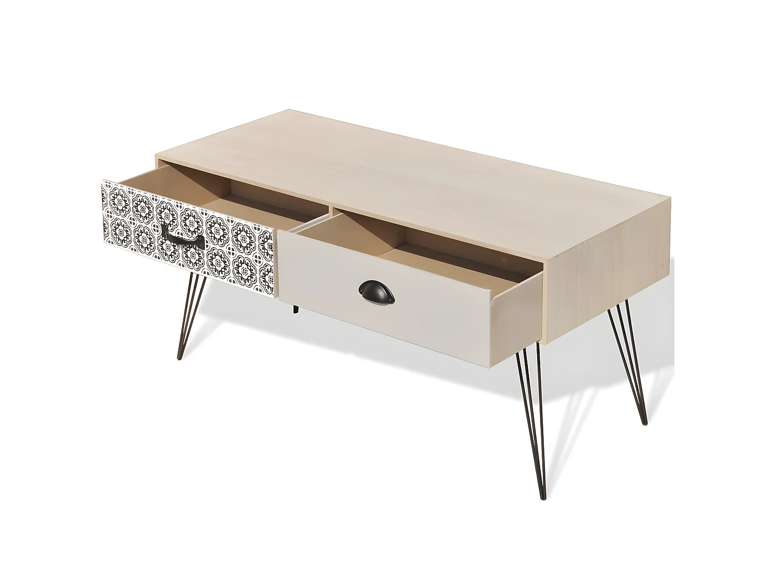 Meuble télé buffet tv télévision design pratique table auxiliaire tv 100 cm marron 2502242