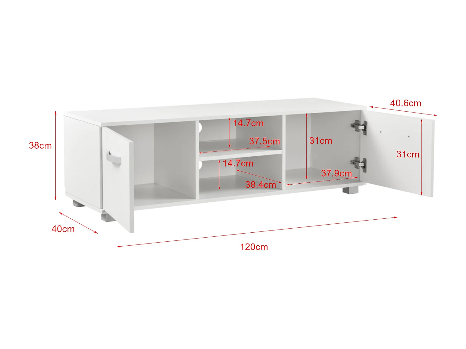 Móvel de TV Suporte de TV 120 cm branco 03_0005871