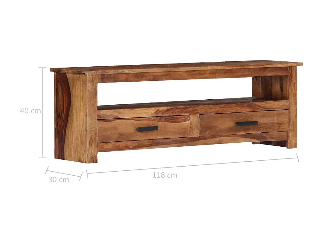 Meuble télé tv bois marron 118 x 30 x 40 cm 2502277