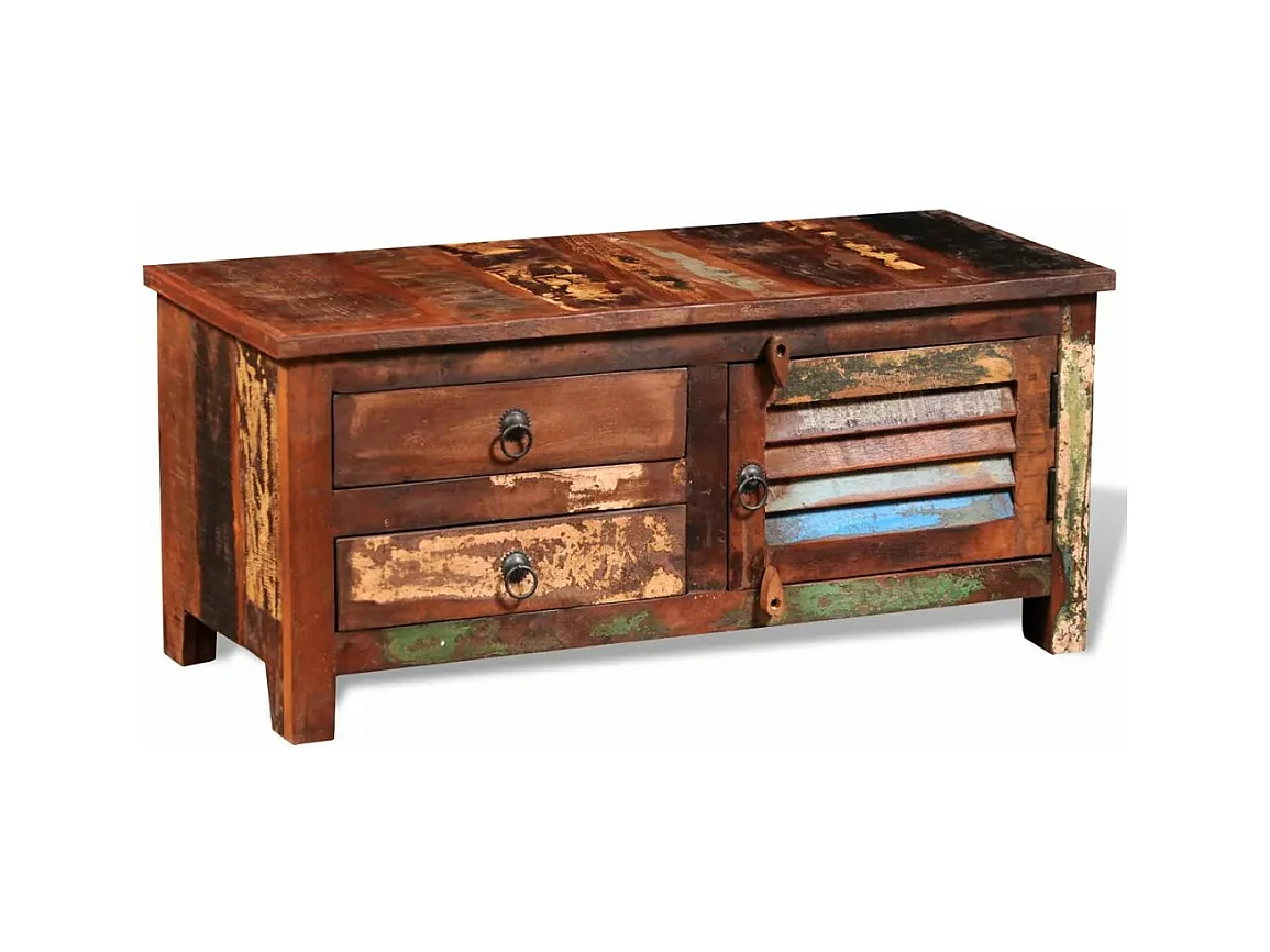 Móvel de TV Buffet de TV design prático Madeira recuperada maciça 2502023