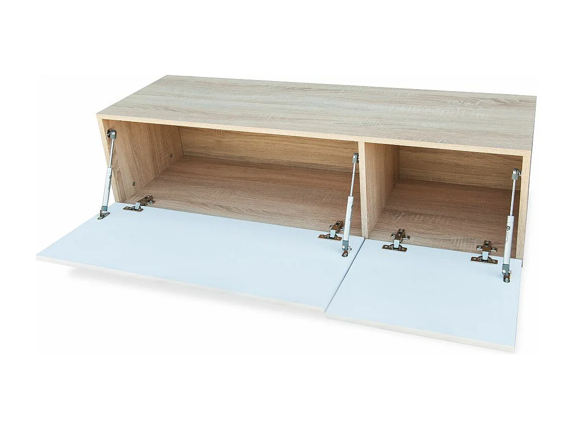 Móvel de TV aparador de TV design de TV prático 2 peças aglomerado 120 cm carvalho e branco brilho 2502081/2