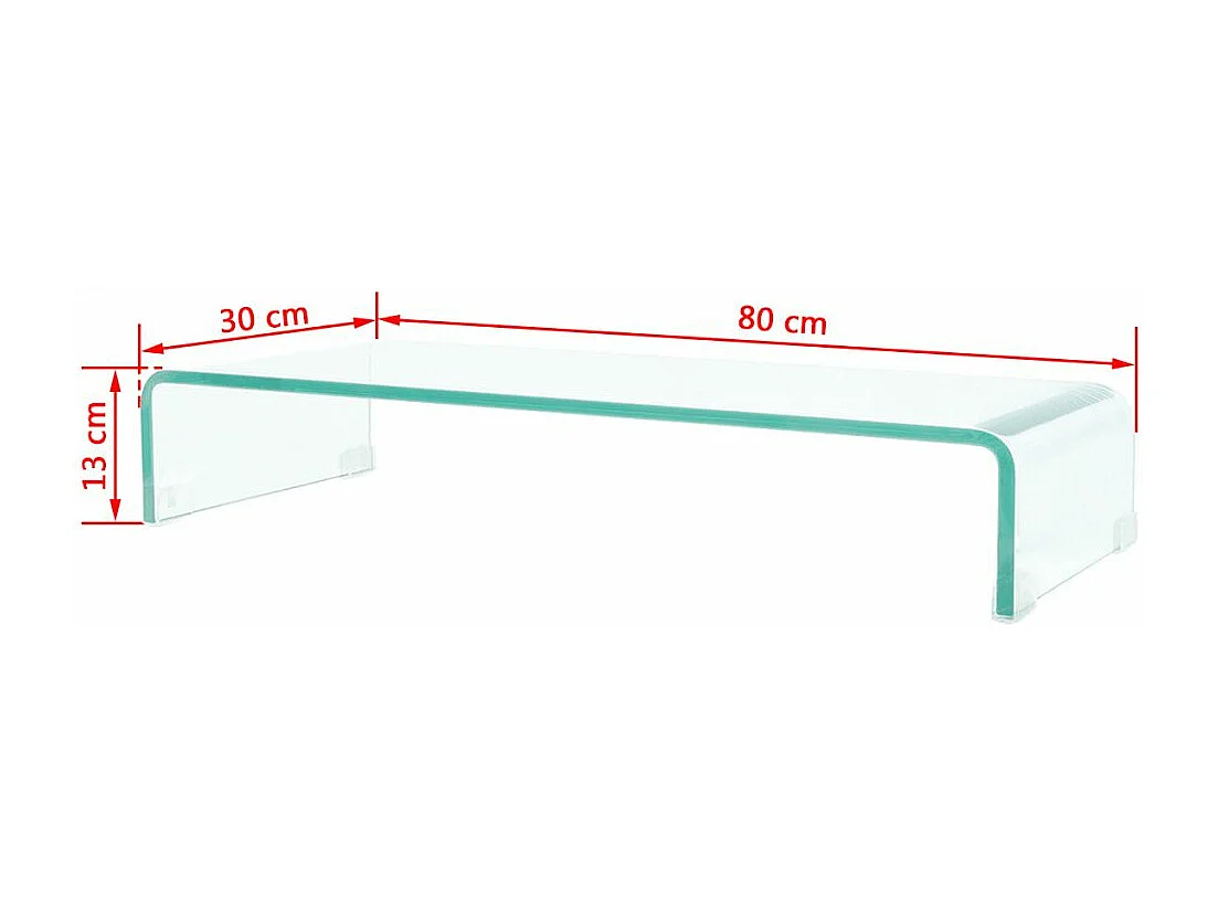 Mueble TV buffet TV diseño práctico televisión para monitor de 80 cm cristal transparente 2502221