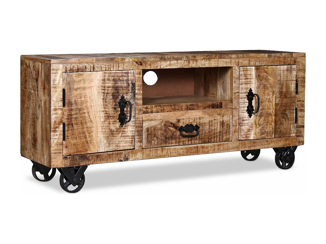 Meuble télé tv bois marron 120 x 30 x 50 cm 2502131