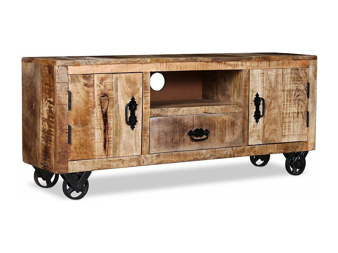 Meuble télé tv bois marron 120 x 30 x 50 cm 2502131