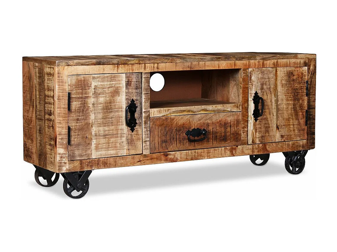 Meuble télé tv bois marron 120 x 30 x 50 cm 2502131