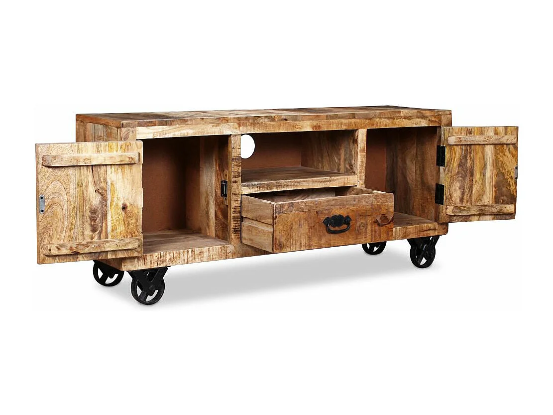 Meuble télé tv bois marron 120 x 30 x 50 cm 2502131