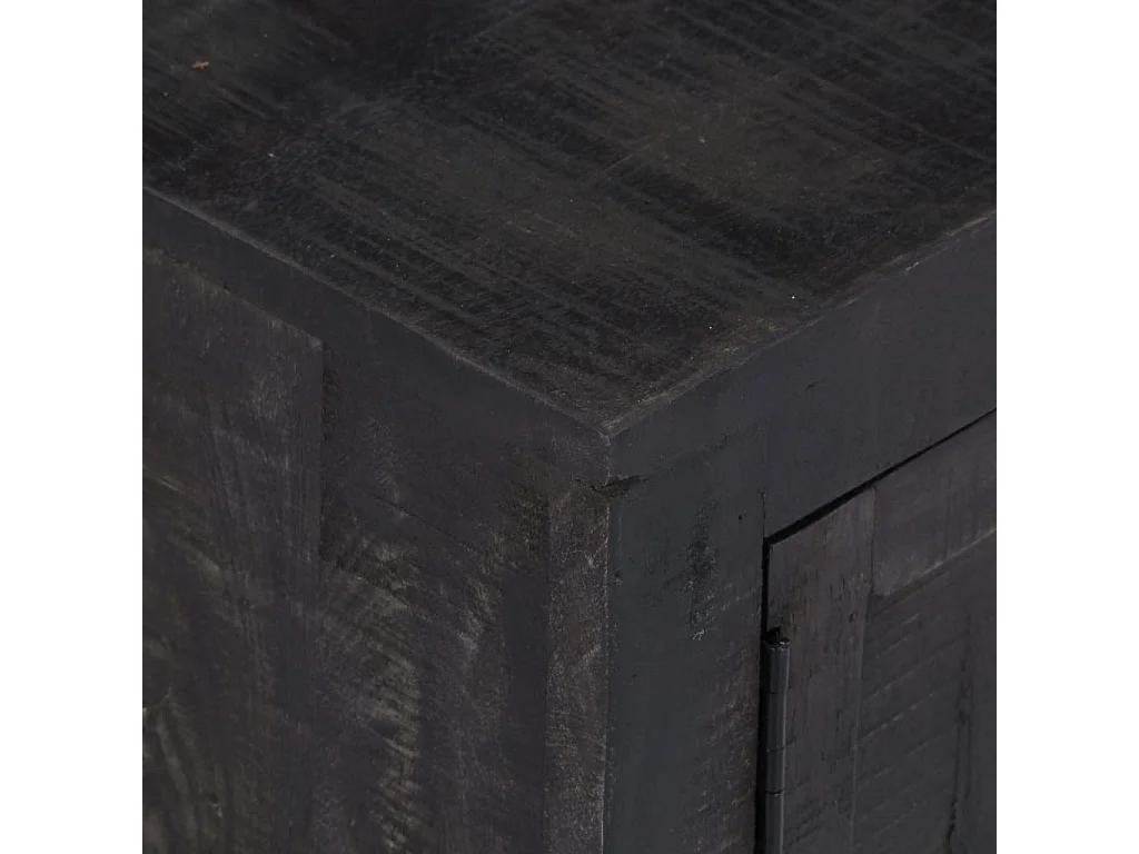 Móvel de TV/aparador preto prático e de design elegante feito de madeira maciça de mangueira 118 cm 2502203