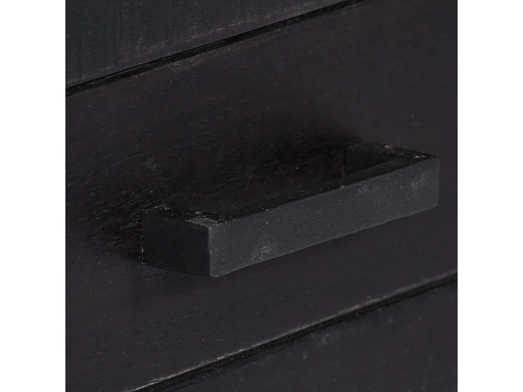 Móvel de TV/aparador preto prático e de design elegante feito de madeira maciça de mangueira 118 cm 2502203