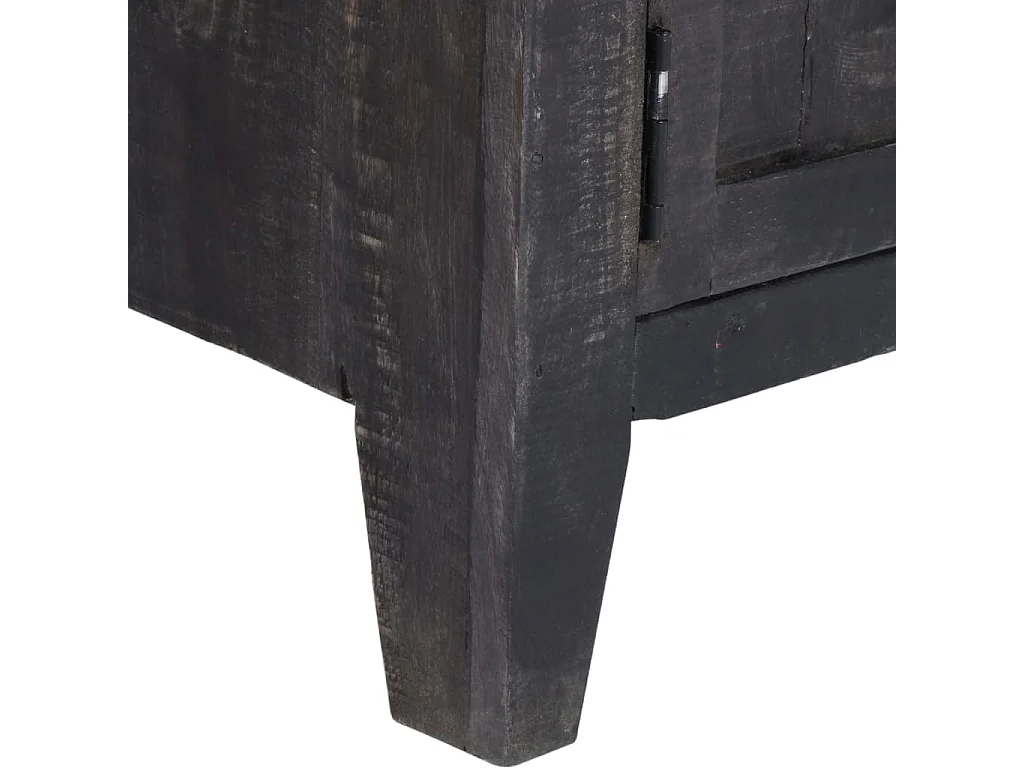 Móvel de TV/aparador preto prático e de design elegante feito de madeira maciça de mangueira 118 cm 2502203
