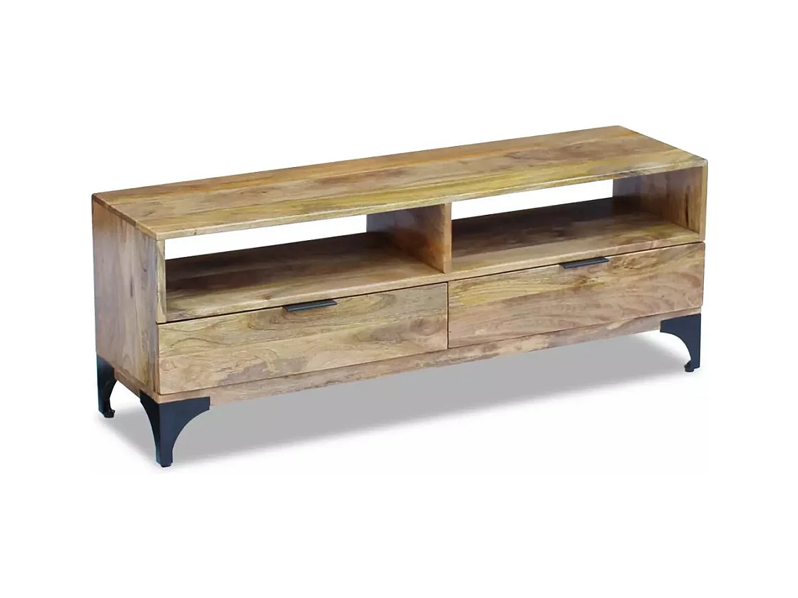 Mueble TV buffet TV diseño práctico madera de mango 120 cm 2502130