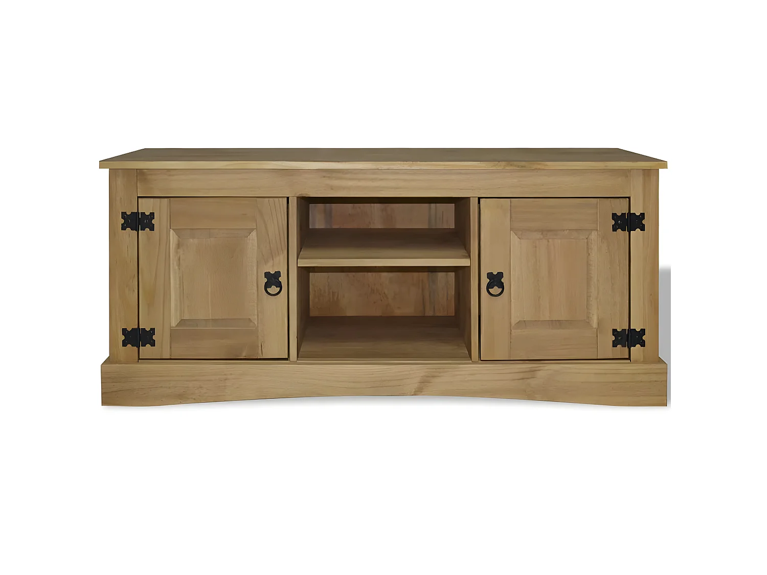 Mueble TV con 2 armarios y 2 compartimentos en pino marrón claro 120x40x52 cm 2502211