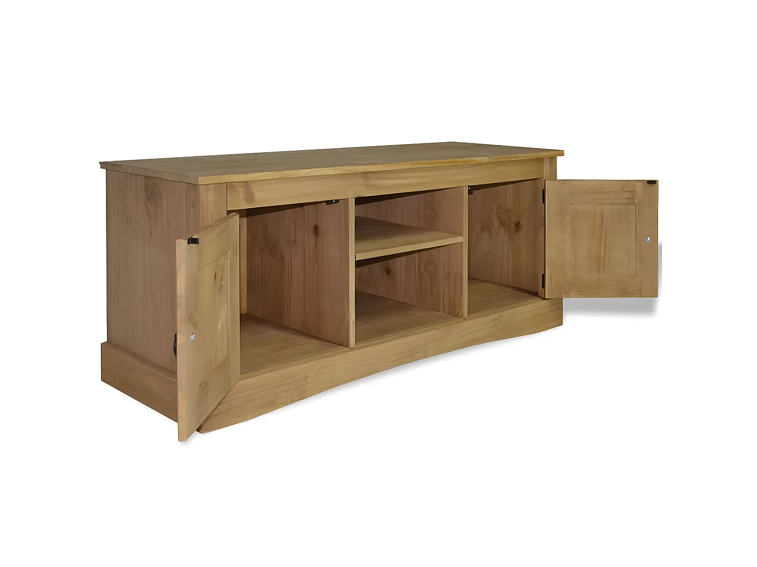Mueble TV con 2 armarios y 2 compartimentos en pino marrón claro 120x40x52 cm 2502211