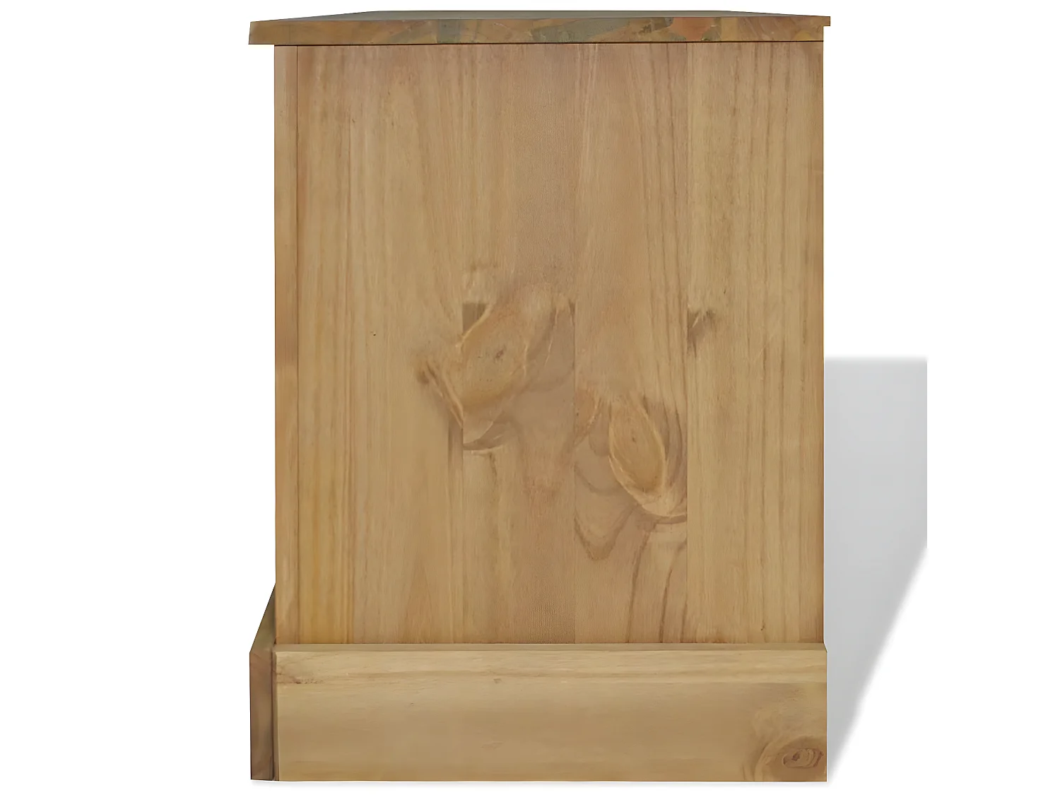 Mueble TV con 2 armarios y 2 compartimentos en pino marrón claro 120x40x52 cm 2502211