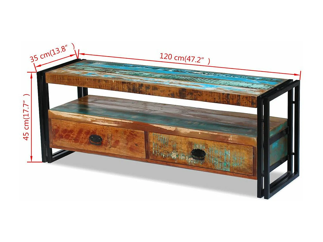 Mueble de TV Aparador de TV Diseño práctico Madera maciza recuperada 2502154