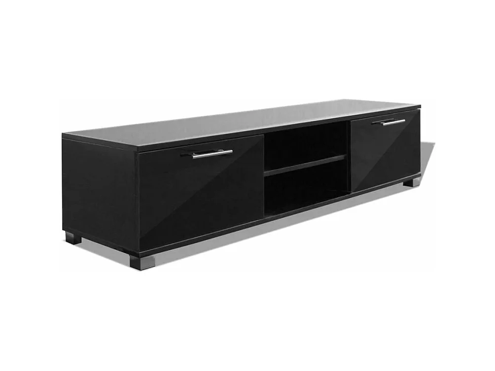 Mueble para TV buffet para TV diseño práctico negro brillante 120 cm 2502210