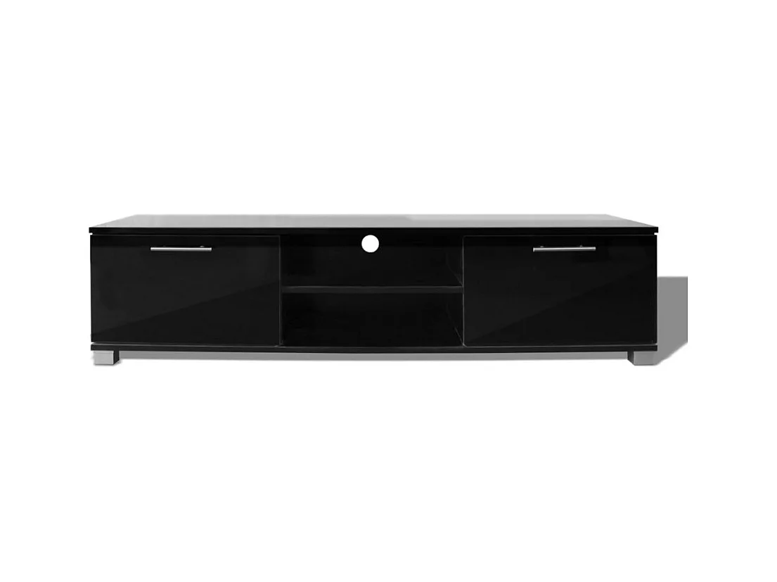 Mueble para TV buffet para TV diseño práctico negro brillante 120 cm 2502210