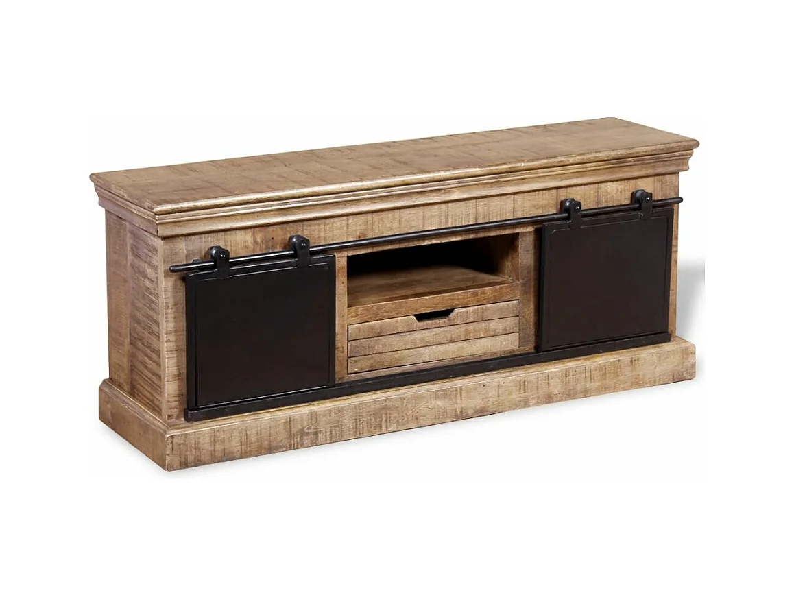 Mueble TV Buffet TV diseño práctico con 2 puertas correderas madera maciza de mango 2502093
