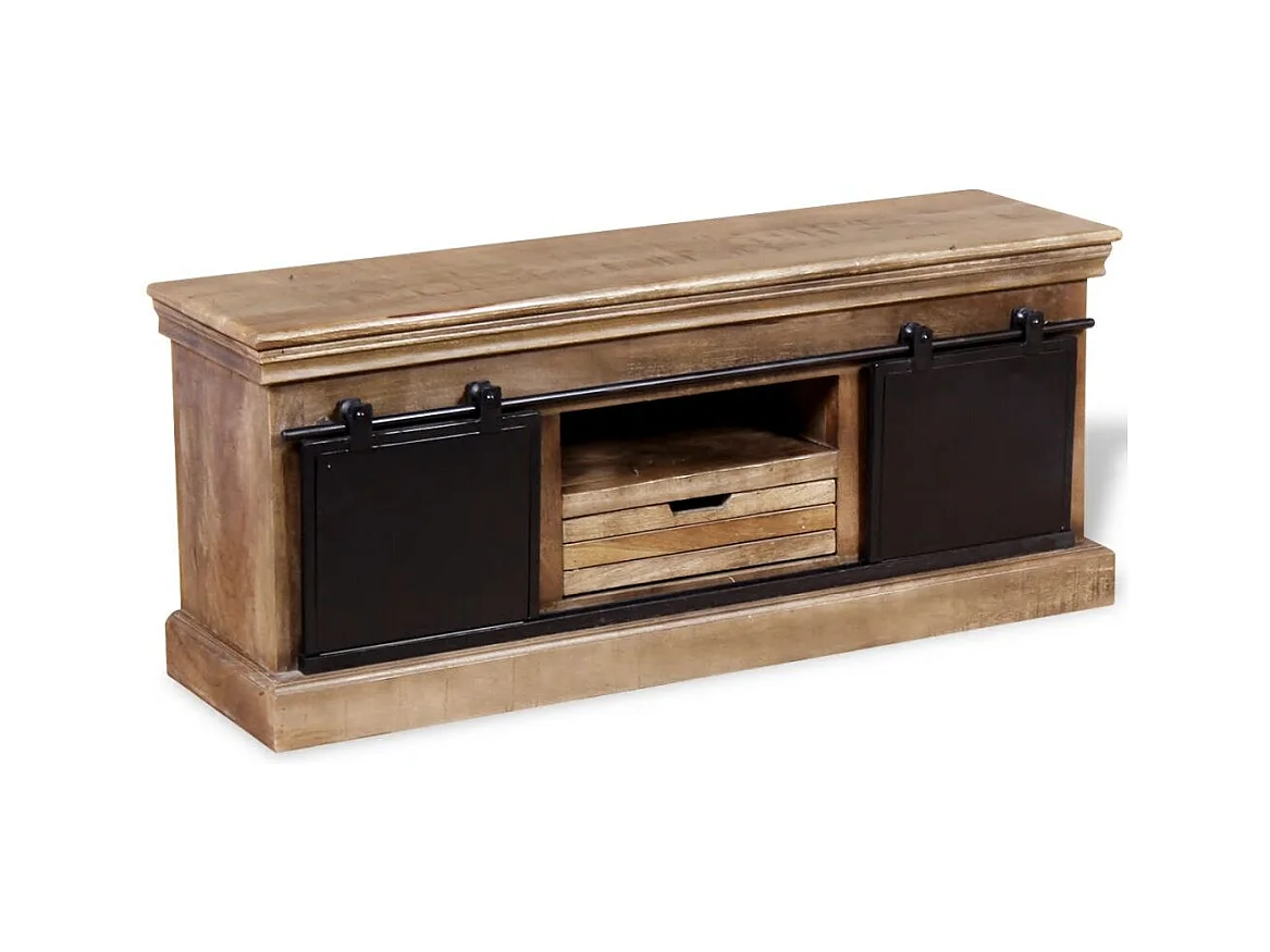 Mueble TV Buffet TV diseño práctico con 2 puertas correderas madera maciza de mango 2502093