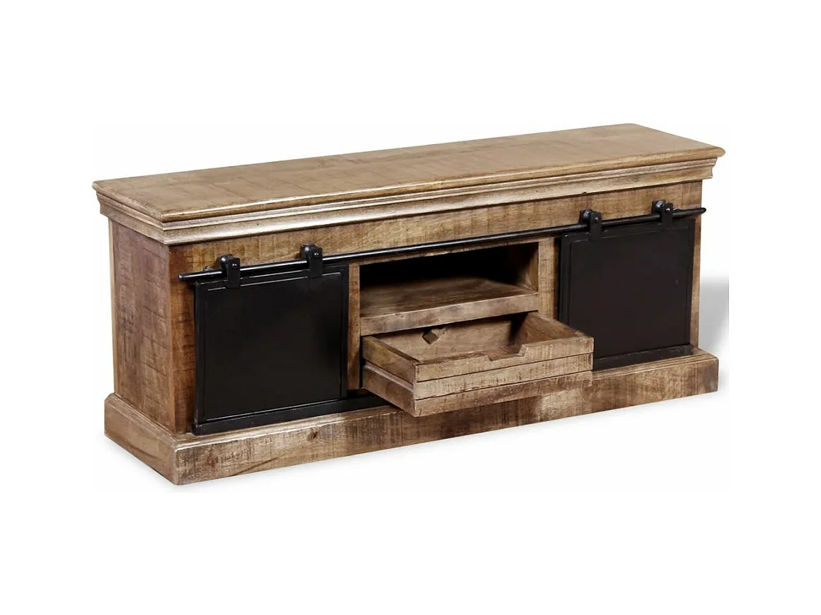 Mueble TV Buffet TV diseño práctico con 2 puertas correderas madera maciza de mango 2502093
