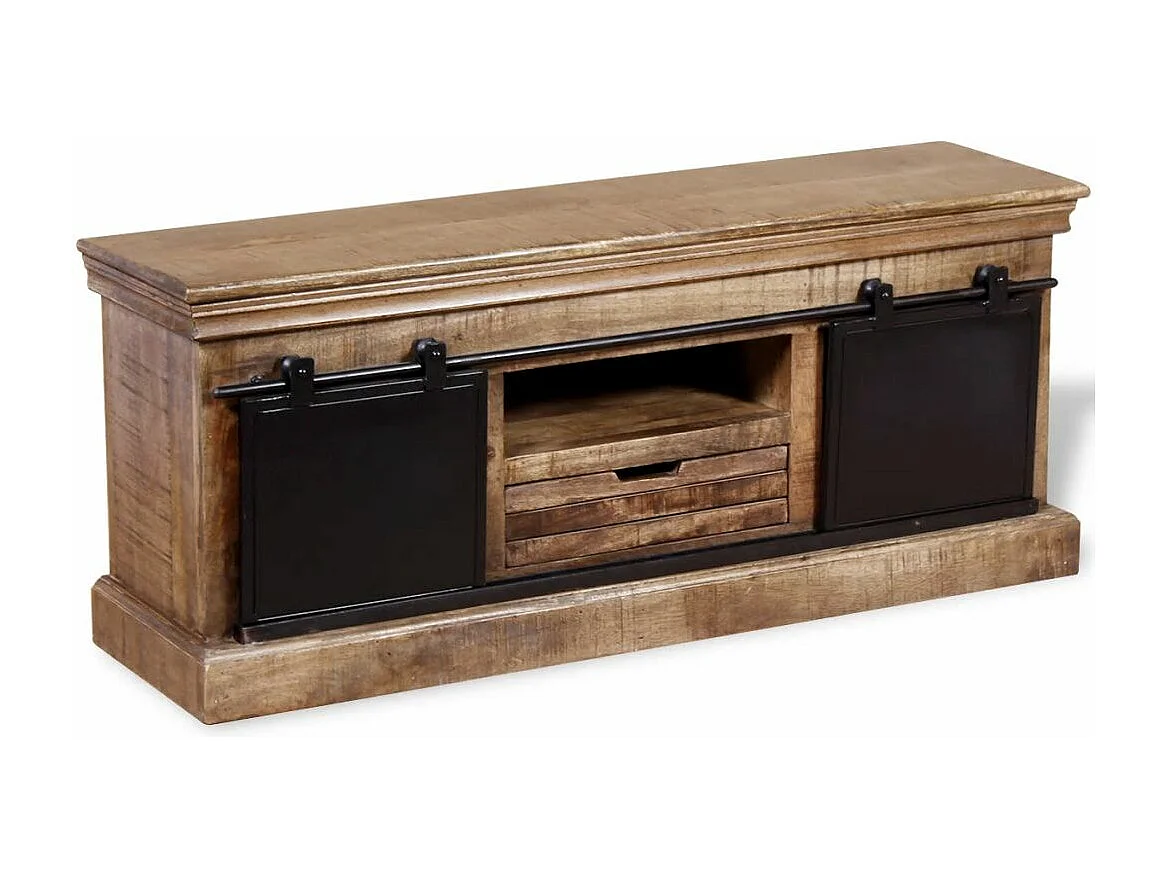 Mueble TV Buffet TV diseño práctico con 2 puertas correderas madera maciza de mango 2502093
