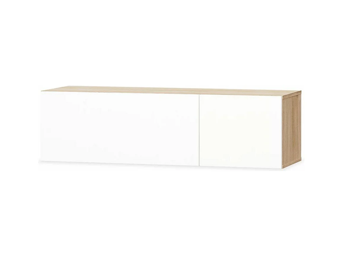 Móvel de TV aparador de TV design prático aglomerado 120 cm carvalho e branco brilhante 2502090