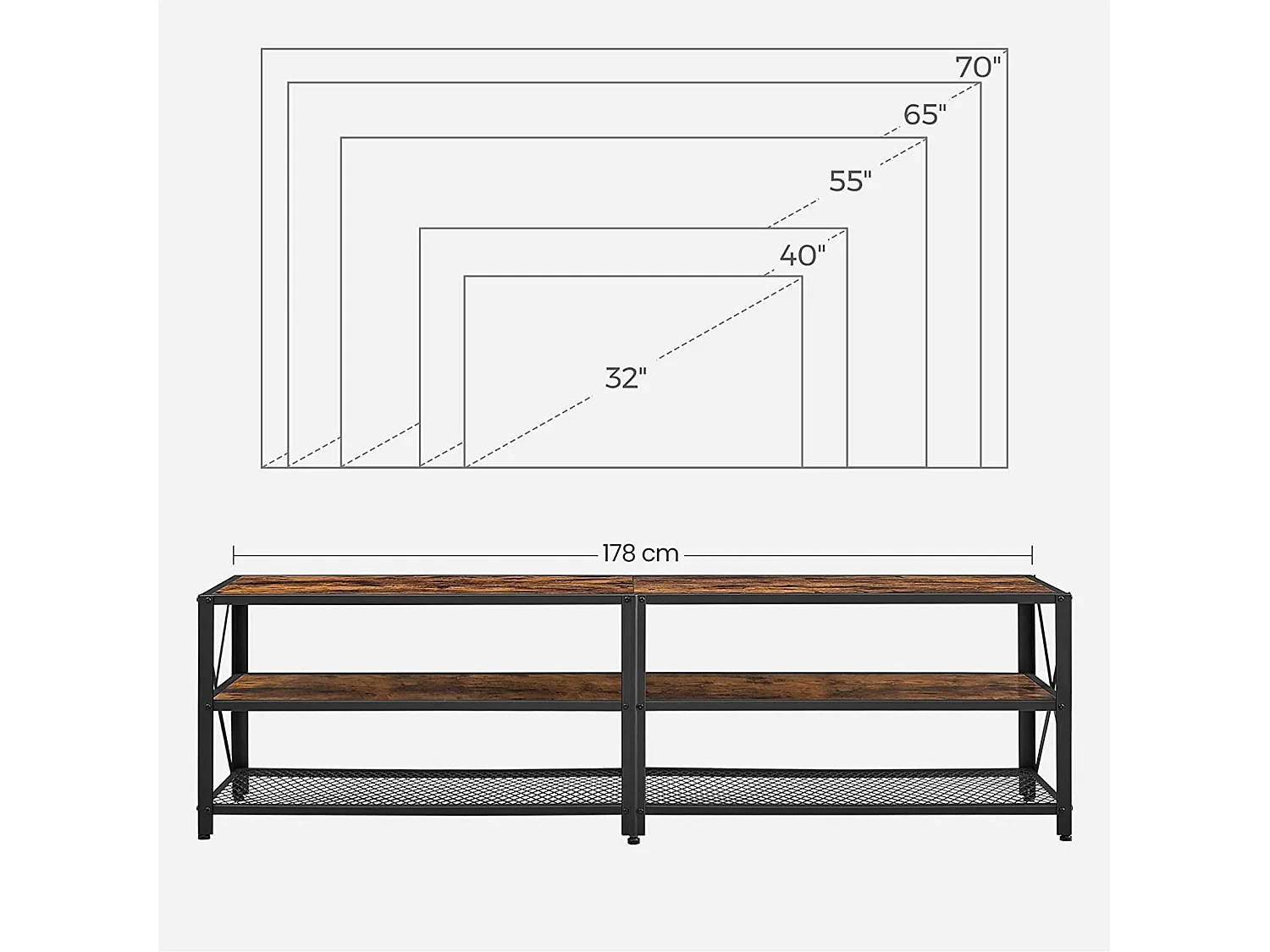 Meuble TV pour télévision marron 178 x 39 x 52 cm 12_0002898