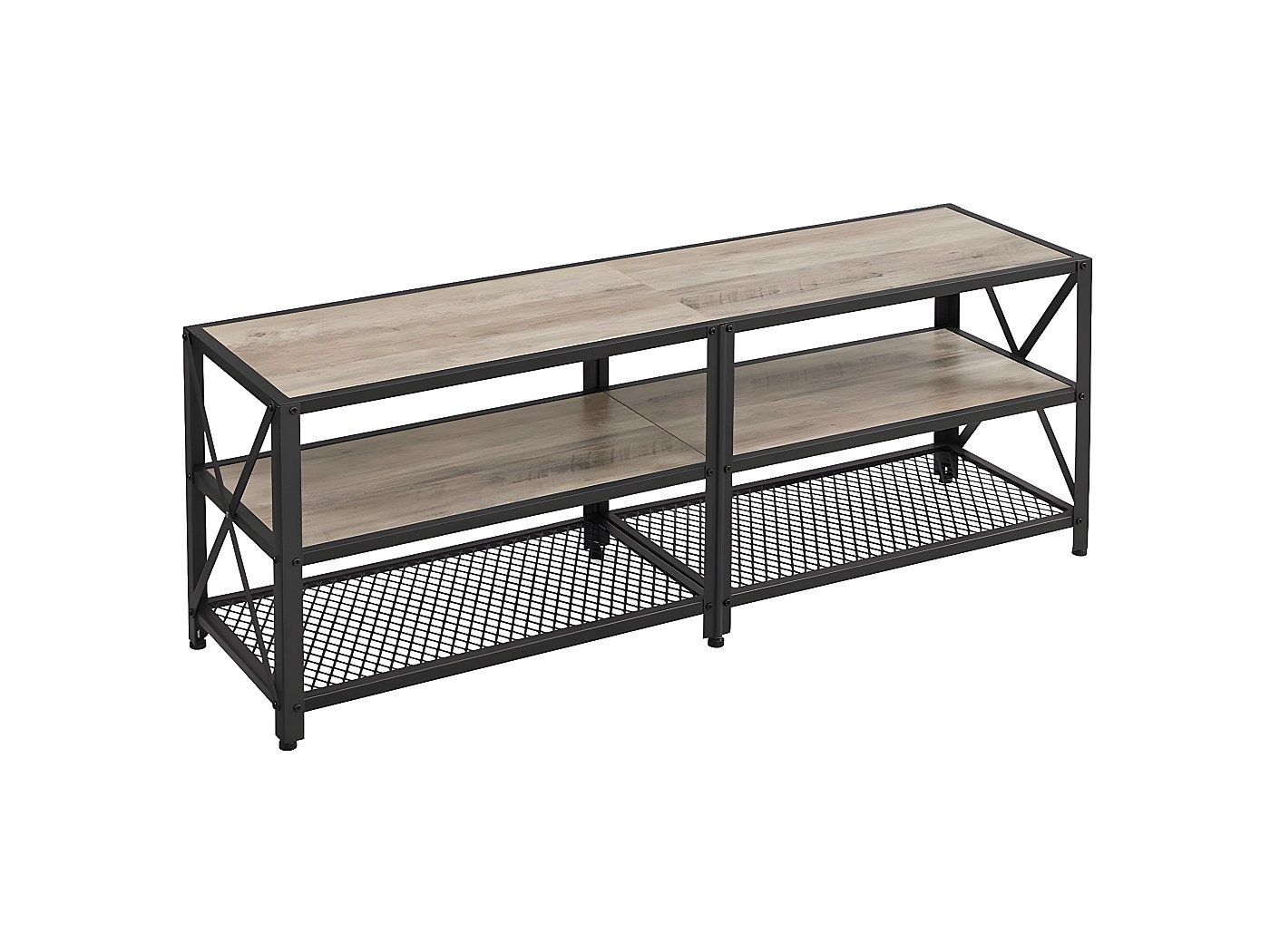 Armoire à Télévision En Bois Avec 3 étagères Et 3 Tiroirs De Couleur Breda