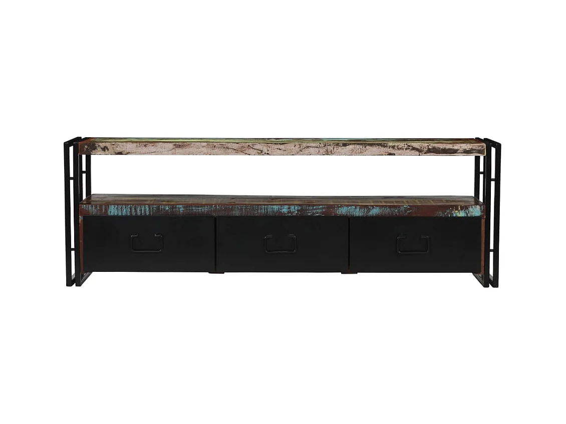 Mueble TV buffet TV diseño práctico madera maciza recuperada 120 cm 2502156