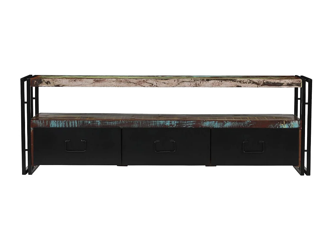 Mueble TV buffet TV diseño práctico madera maciza recuperada 120 cm 2502156