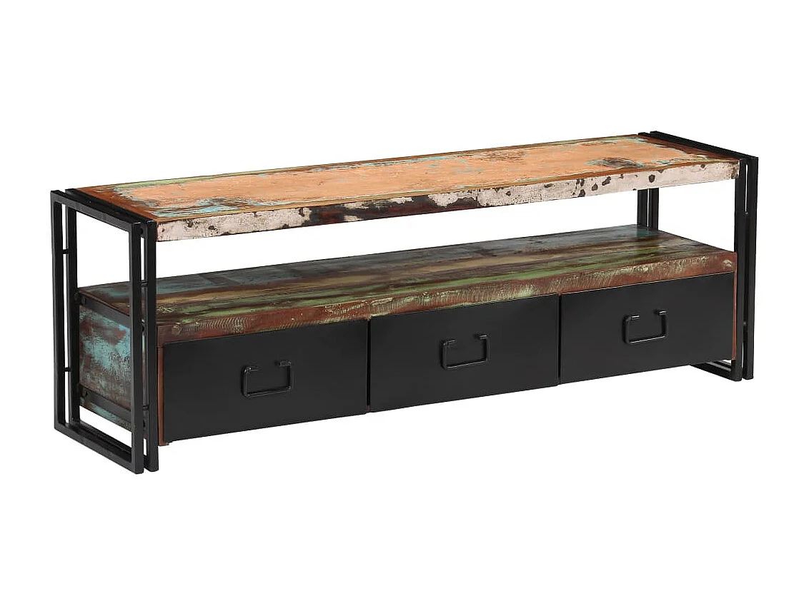 Mueble TV buffet TV diseño práctico madera maciza recuperada 120 cm 2502156