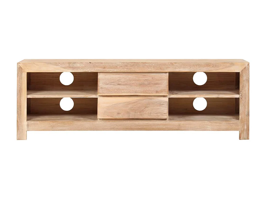 Mueble para TV Buffet para TV diseño práctico madera maciza de acacia 120 cm marrón claro 2502121