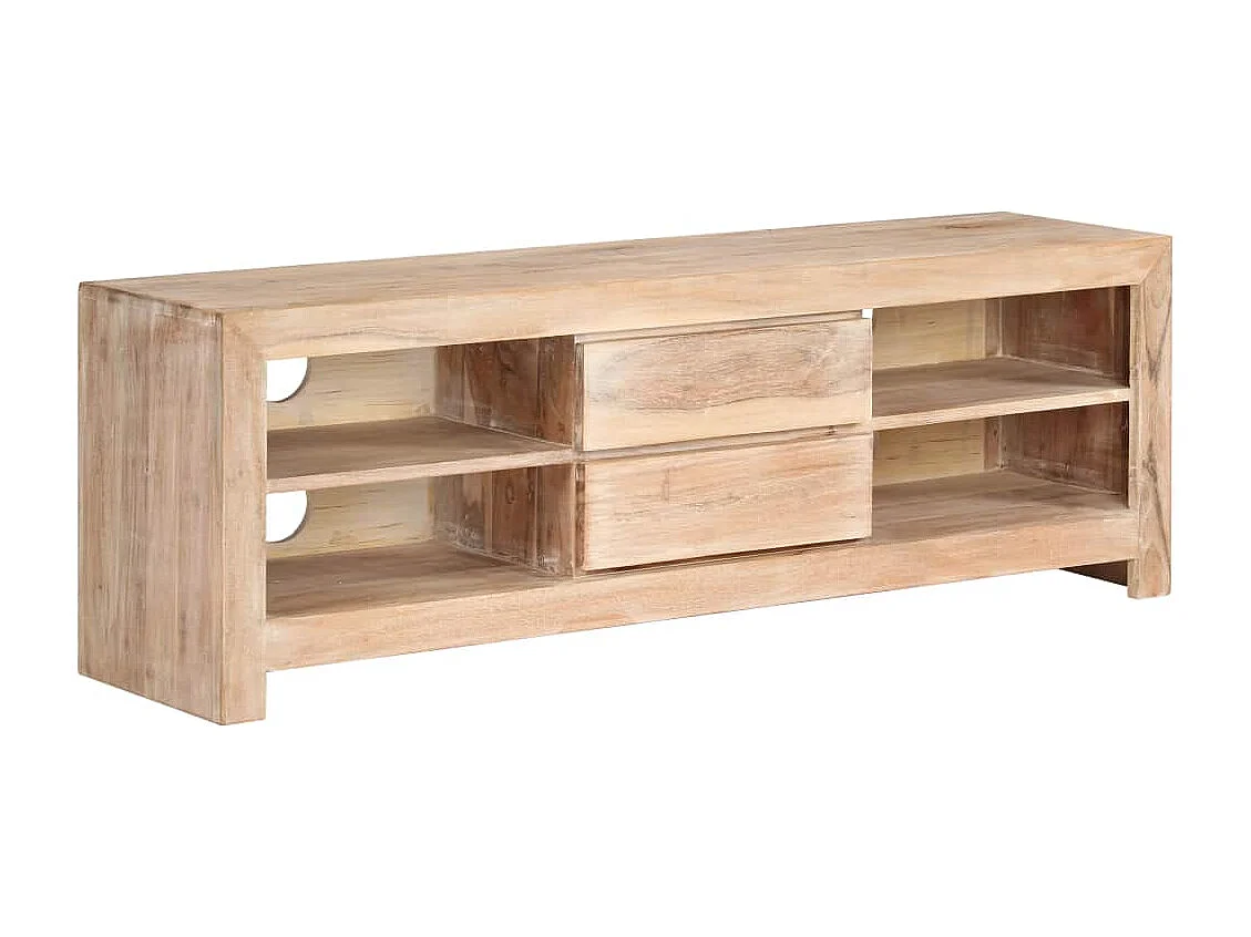 Mueble para TV Buffet para TV diseño práctico madera maciza de acacia 120 cm marrón claro 2502121