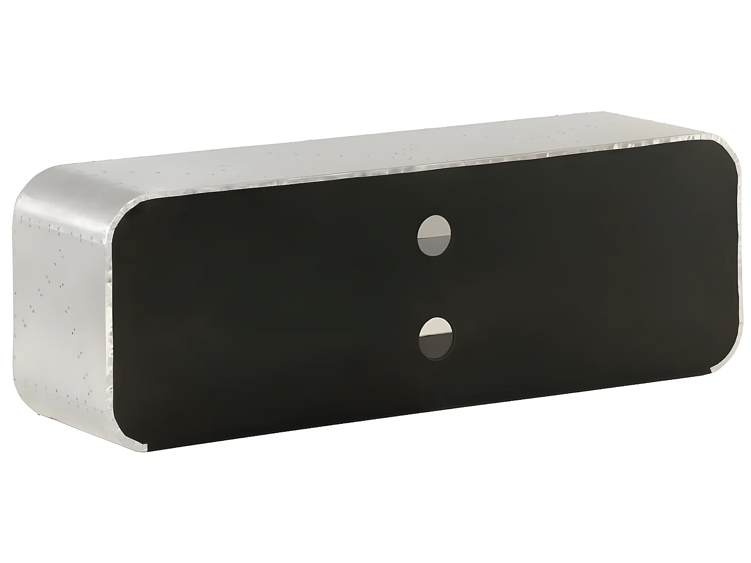 Meuble télé buffet tv télévision design pratique vintage style aviateur 120 cm gris 2502033