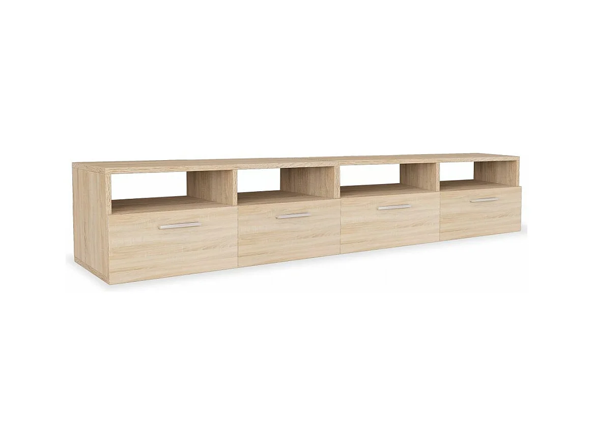 Mobile TV TV buffet dal design pratico 2 pz. Truciolare 95 cm Rovere 2502083