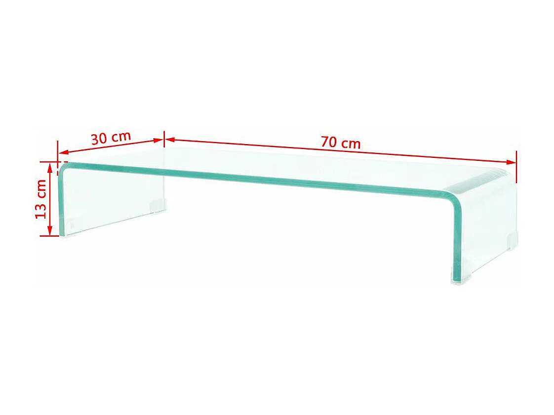 Armário de TV Buffet de TV design prático televisão para monitor de 70 cm vidro transparente 2502255