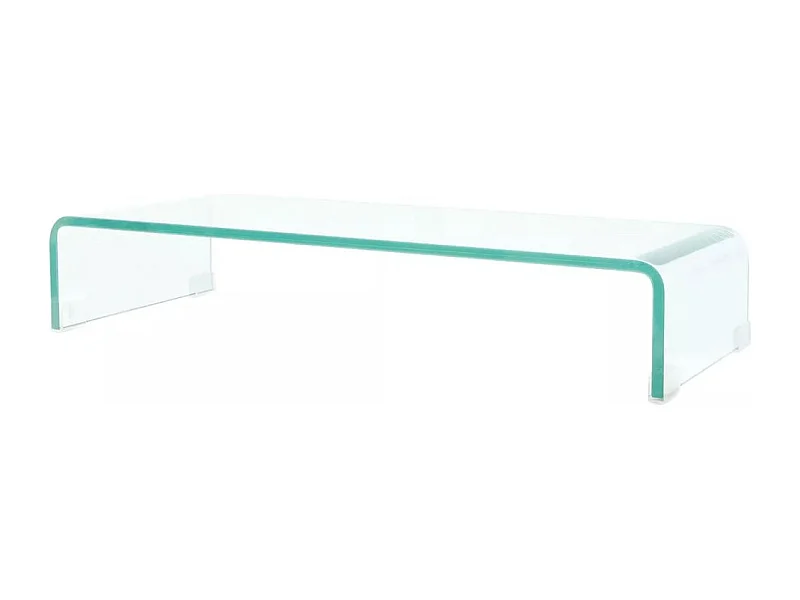 Mueble TV buffet TV diseño práctico televisión para monitor de 70 cm cristal transparente 2502255