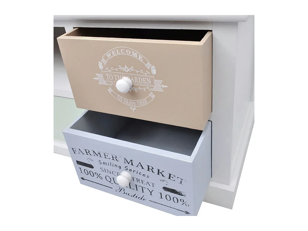 Mueble buffet TV de diseño práctico en contrachapado blanco estilo francés 2502188