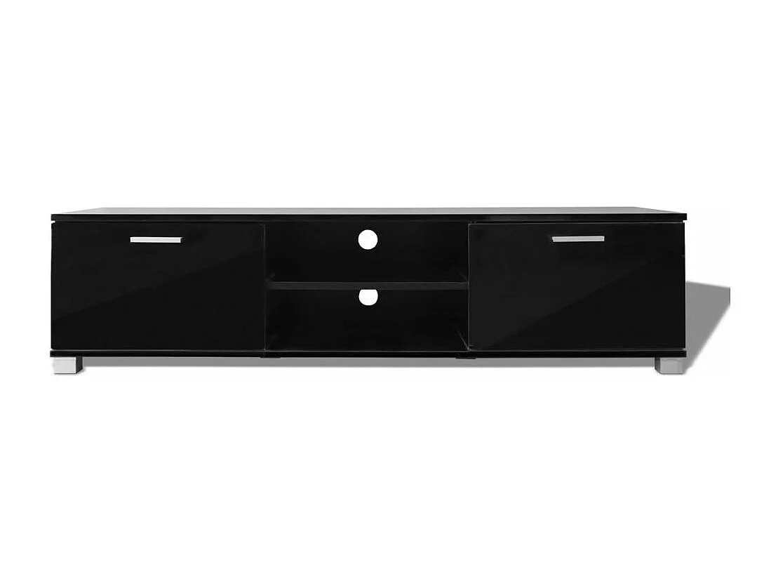 Mueble para TV Buffet para TV diseño práctico negro brillante 140 cm 2502219