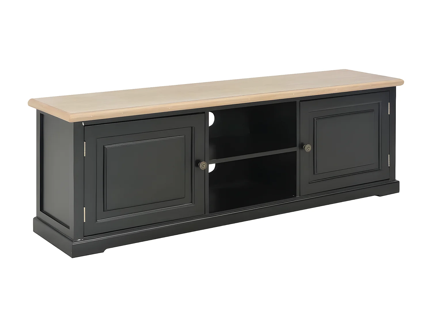 Meuble télé buffet tv télévision design pratique noir 120 cm bois 2502205