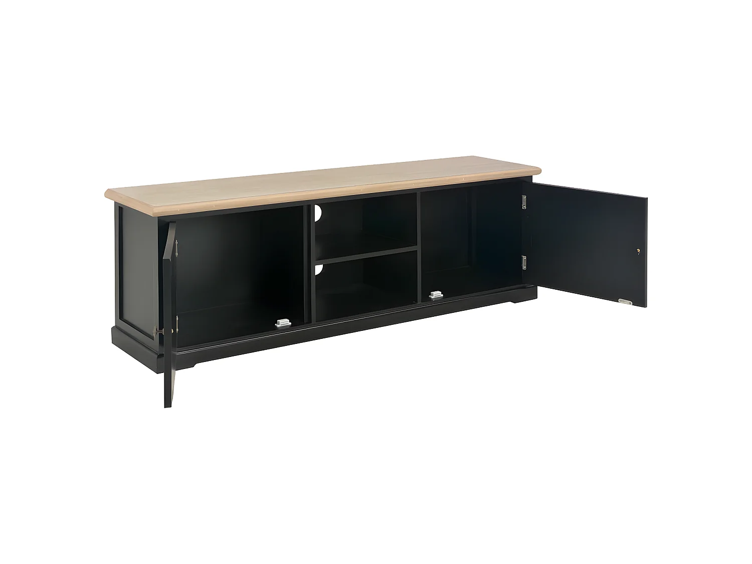 Meuble télé buffet tv télévision design pratique noir 120 cm bois 2502205