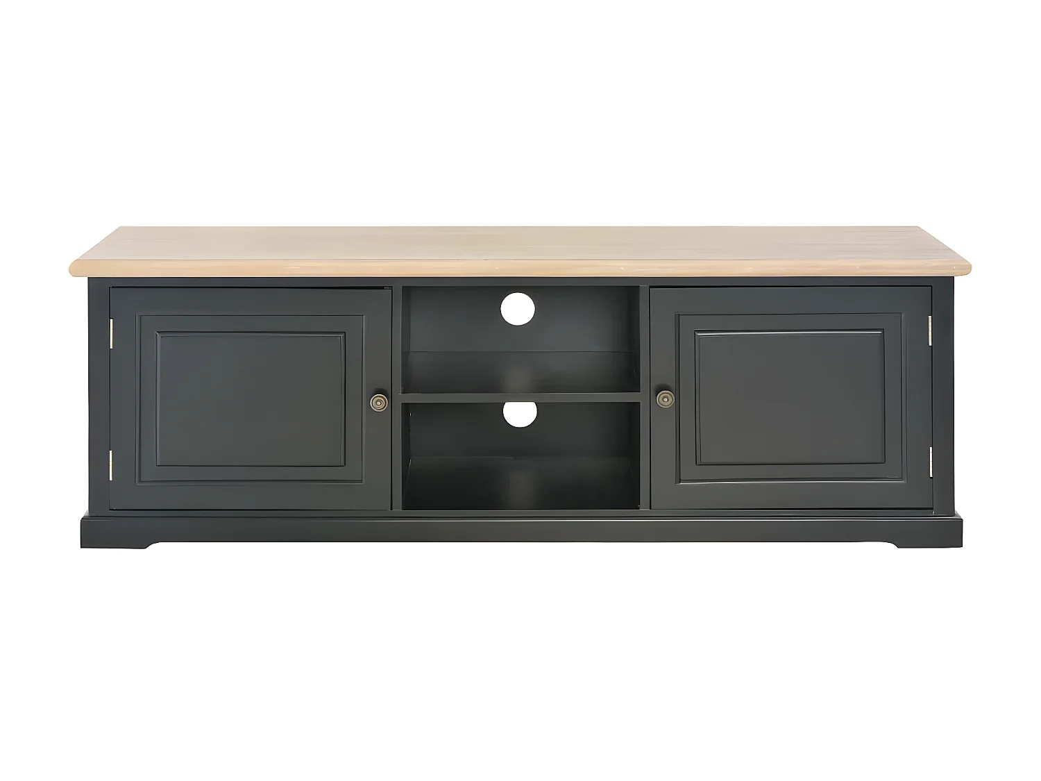 Meuble télé buffet tv télévision design pratique noir 120 cm bois 2502205